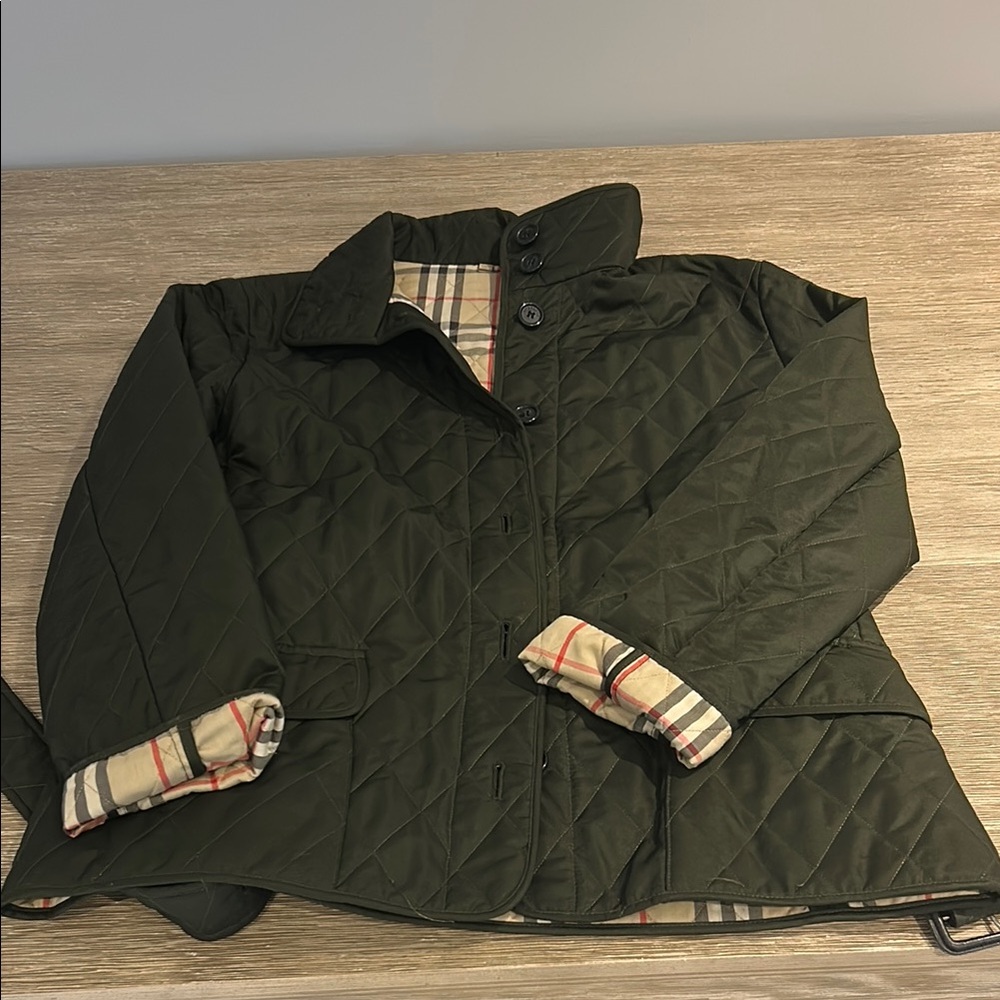 Burberry Green Utility Jacket with Quilted Design